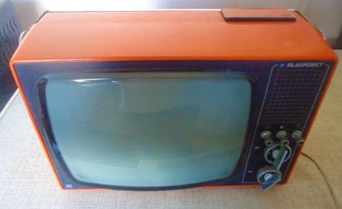 RETRO ORANGE 11" B/W BLAUPUNKT TEDELEX SAFARI TV/RADIO - UNTESTED