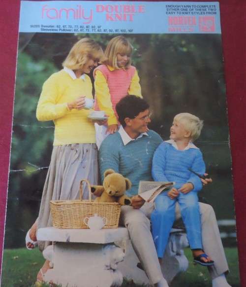 NORTEX MILLS FAMILY DOUBLE KNIT SWEATER SIZES 62 - 97 CM & SLEEVELESS PULLOVER SIZES 62 - 107 CM