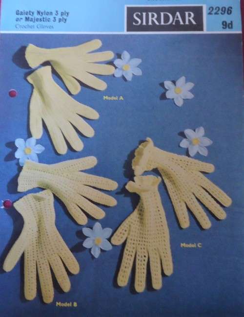 SIDAR #2296 CROCHET GLOVES - 3 DESIGNS - SO PRETTY