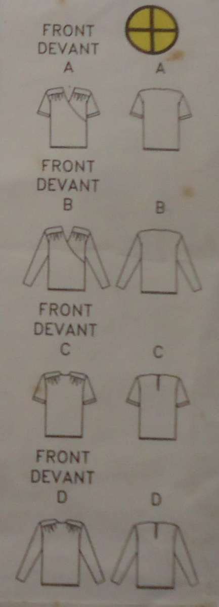 BUTTERICK PATTERN 3364 SET OF BLOUSES/TOPS  SIZE12-14-16 COMPLETE-UNCUT-F/FOLDED