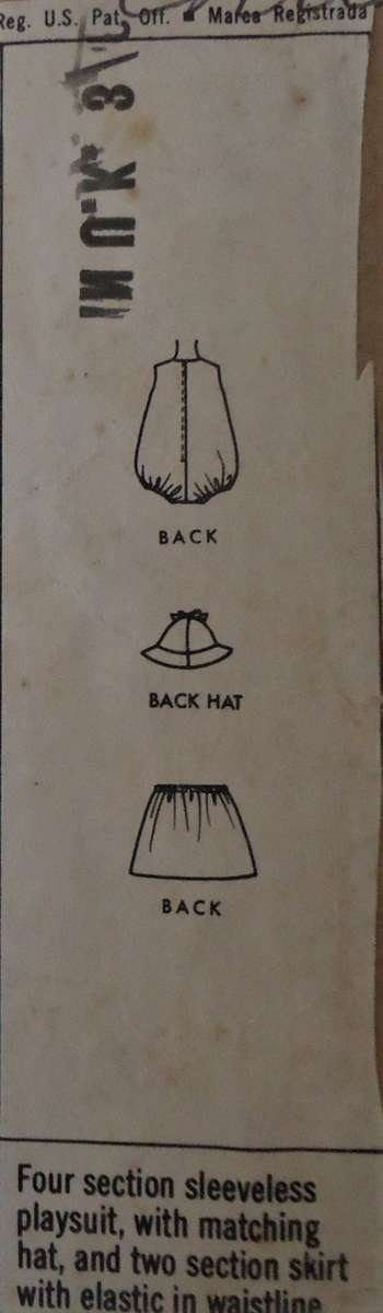 VINTAGE McCALLS 9289 CHILD`S PLAYSUIT-SKIRT-HAT SIZE 2 YEARS SEE LISTING