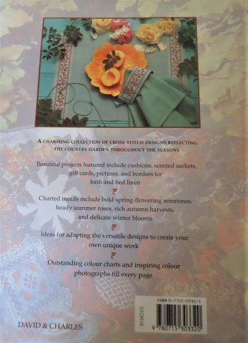 CROSS STITCH - COUNTRY GARDENS - JANE ILES - 132 PAGE HARD COVER BOOK WITH DUST JACKET