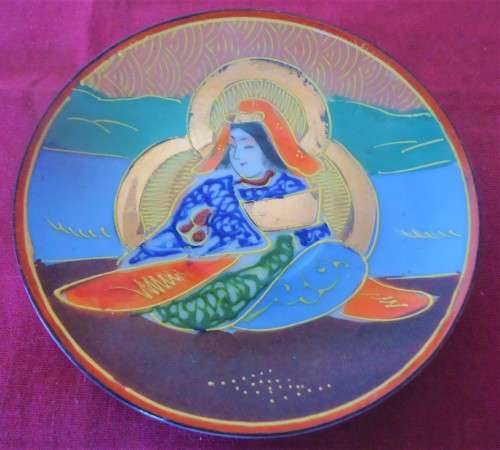 STUNNING ORIENTAL HAND PAINTED EGG SHELL COFFEE DUO WITH GILT - PAINTED IN JAPAN WITH MARKINGS