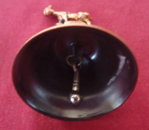 COPPER ZEBRA FIGURINE DINNER BELL WITH GREYTOWN LOGO