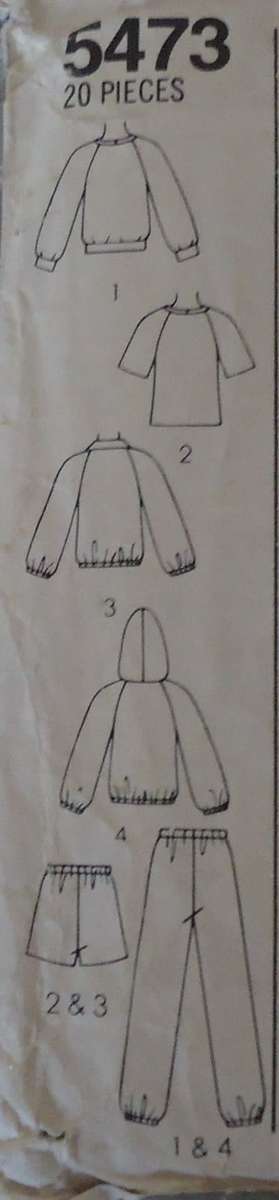 SIMPLICITY 5473 BOYS TRACKUIT-SHORTS-T -SHIRT K=8-10-12 YEARS - SEE LISTING