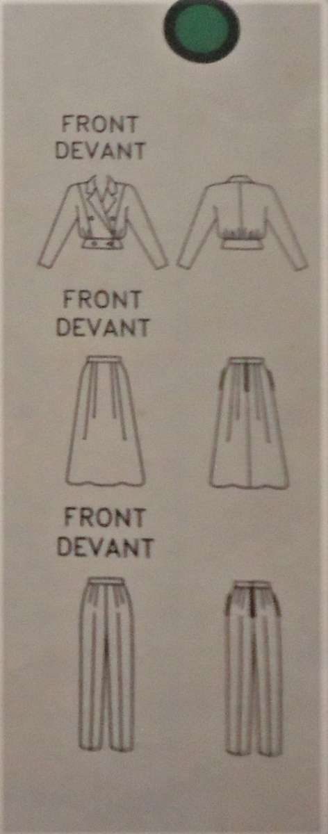 VOGUE 7593 JACKET-SKIRT-PANTS SIZE 8-10-12 COMPLETE CUT TO 12