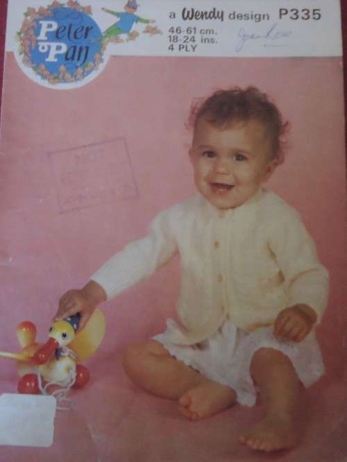 PETER PAN #P335 BABY ROUND NECK CARDIGAN   CHEST 18 - 24`