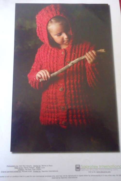 ELLE -#7116 HOODED JACKET KNITTING PATTERN - SIZE 2 - 13 YEARS