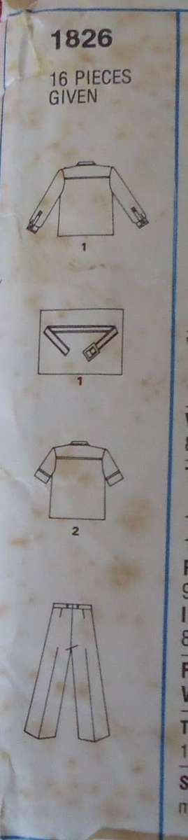 STYLE 1826-MEN'S UNLINED JACKET & PANTS SIZE 38" CHEST 97 CM/38"  SEE LISTING