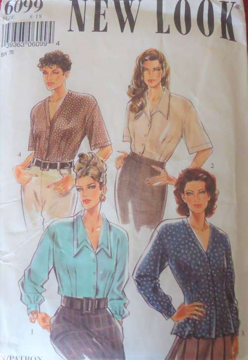 NEW LOOK 6099 SET OF BLOUSES SIZE 8-18 COMPLETE