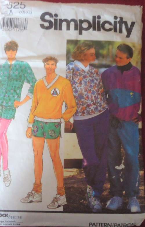 SIMPLICITY 7525 MEN TRACKSUIT PANTS-SHORTS-JACKET-KNIT TOP SIZE XS-XL30-48` SEE LISTING