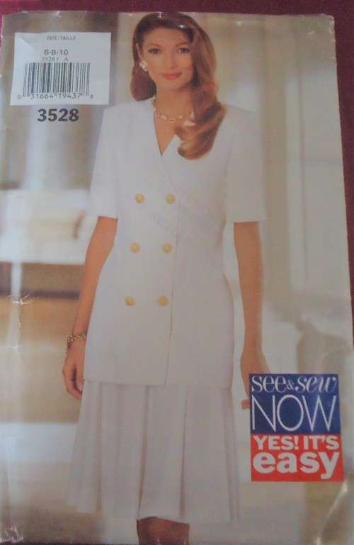 BUTTERICK PATTERN 3528 TOP & SKIRT SIZES 12-14-16 COMPLETE