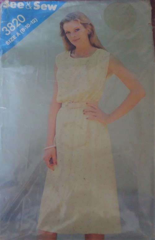 BUTTERICK PATTERN 3820 LOOSE FITTING DRESS SIZE A8-10-12 SEE LISTING
