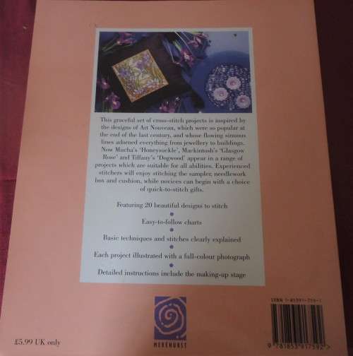 ART NOUVEAU IN CROSS STITCH - SUE COOK - 44 PAGE SOFT COVER