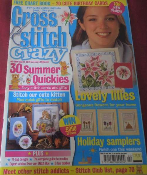 CROSS STITCH CRAZY -  ISSUE 22 JULY 2001 - 84 A4 PAGES WITH PATTERNS