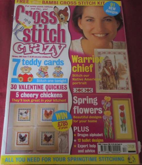 CROSS STITCH CRAZY -  ISSUE 17 FEBRUARY 2001 - 84 A4 PAGES WITH PATTERNS