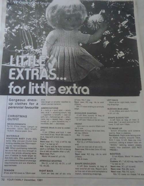 LITTLE EXTRAS...FOR LITTLE EXTRA - YOUR FAMILY DECEMBER 1981- PHOTOSTAT
