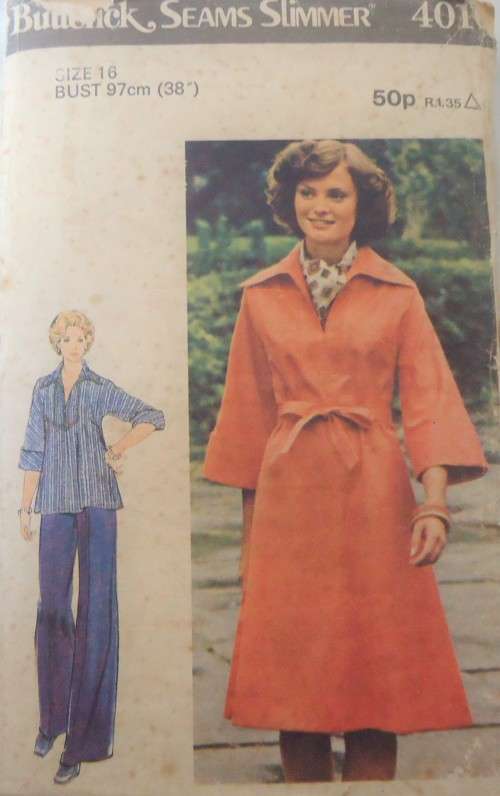 BUTTERICK 4010 DRESS/TUNIC-PANTS-BELT  SIZE 16 BUST 97 CM COMPLETE-SUPPLIED IN A ZIPLOC
