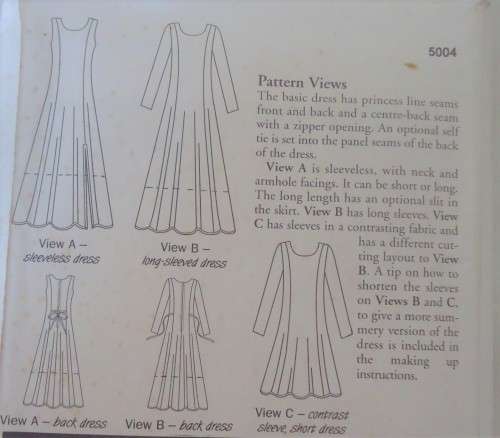 SEWING WITH CONFIDENCE PATTERN 4 - PRINCESS LINE DRESS COMPLETE & UNCUT