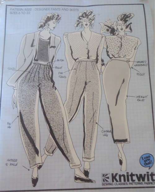 KNITWIT PATTERN 8000 LADIES DESIGNER PANTS & SKIRTS SIZES 6 - 22 -  COMPLETE