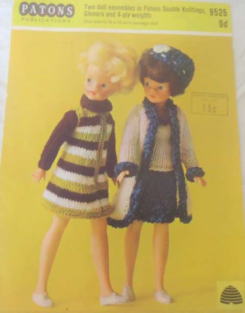 PATONS #9525 TOFIT 12`TEENAGE  DOLL - DOLL`S DELIGHT & DOLL ENSEMBLE