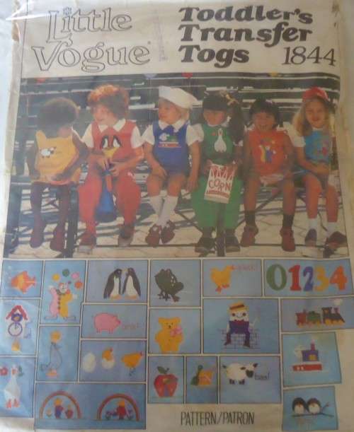 LITTLE VOGUE 1844 TODDLER'S JUMPSUIT-JUMPER-BLOOMERS-BLOUSETRANSFER SIZE 3 YEARS COMPLETE-ZIPLOC BAG