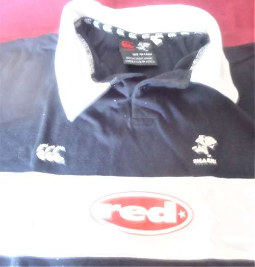 "THE SHARKS -RED" CANTERBURY LIGHT WEIGHT SHIRT - SIZE 14 - OFFICIAL SHARKS APPAREL