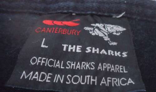 "THE SHARKS -RED" CANTERBURY HEAVY WEIGHT SHIRT - SIZE LARGE - OFFICIAL SHARKS APPAREL