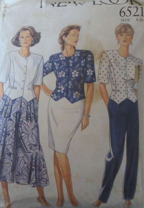 NEW LOOK PATTERNS 6521 TOP-SKIRT-PANTS-CULOTTES SIZE 8 - 20 NO SEWING INSTRUCTIONS PAGE 1 - 2