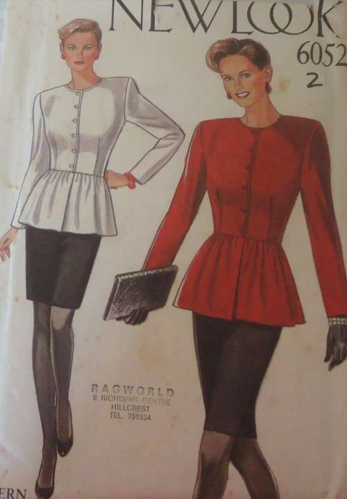 NEW LOOK PATTERNS 6052 TOP/JACKET & SKIRT SIX SIZES IN ONE 8 - 18 COMPLETE