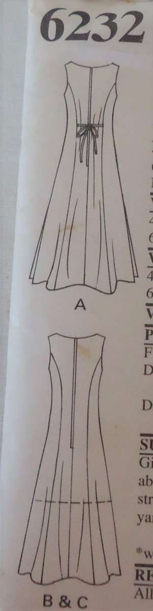 NEW LOOK PATTERNS 6232 FLARED TIEBACK DRESS SIZES 6-16 COMPLETE