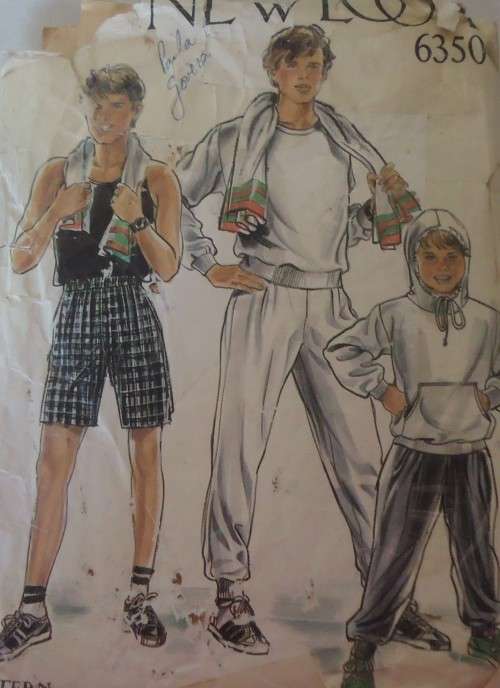 NEW LOOK PATTERNS 6350 BOY'S HOODIE-PANTS-SHORTS  SIZES 3-12 YEARS COMPLETE