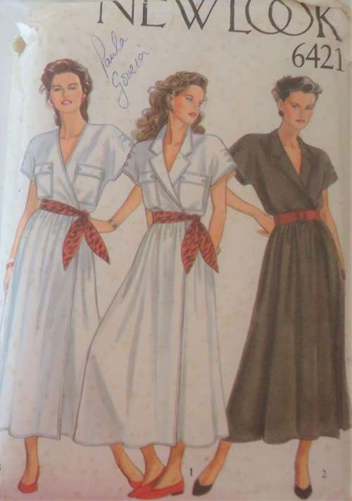 NEW LOOK PATTERNS 6421  ELASTICATED WAIST DRESS  SIZES 8-18 COMPLETE-ZIPLOC BAG