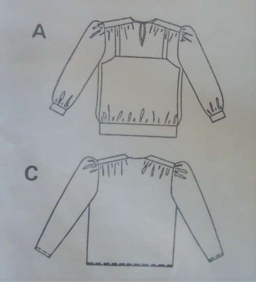 BURDA 4993 SET OF BLOUSES WITH YOKE  SIZE  12-24 COMPLETE-UNCUT-F/FOLDED