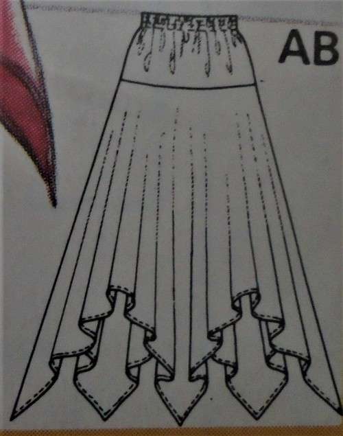 BURDA 5765FLARED POINTED SKIRT & TOP SIZE 8 - 18 COMPLETE