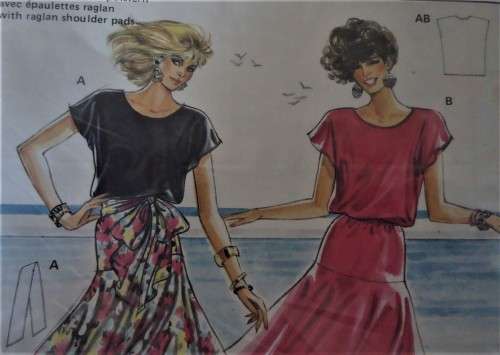 BURDA 5765FLARED POINTED SKIRT & TOP SIZE 8 - 18 COMPLETE