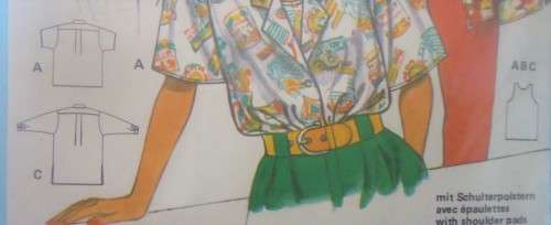 BURDA 6312 SHIRTS and TOPS SIZE 8/10-12/14-16/18-20/40 COMPLETE