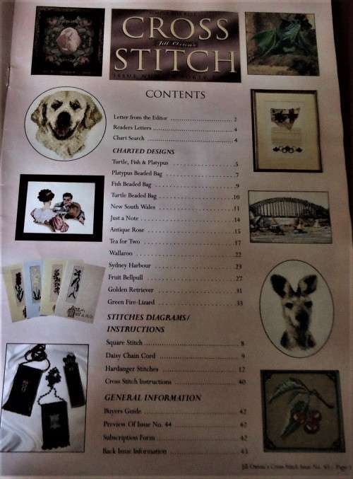 JILL OXTON'S CROSS STITCH UK ISSUE 43- 44 A4 PAGES WITH PATTERNS