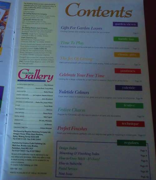 CROSS COUNTRY GALLERY- ISSUE 9 - 1998  - 68 A4 PAGES WITH PATTERNS