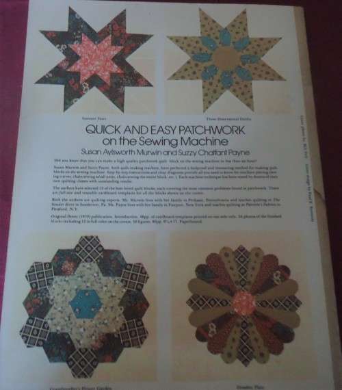 QUICK AND EASY PATCHWORK ON THE SEWING MACHINE - 64 PAGE SOFT COVER WITH FULL SIZE PATTERNS