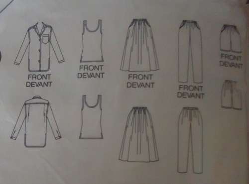 BUTTERICK 3241 SHIRT-TOP-SKIRT--PANTS-SHORTS SIZE 14-16-18 COMPLETE-ZIPLOC BAG