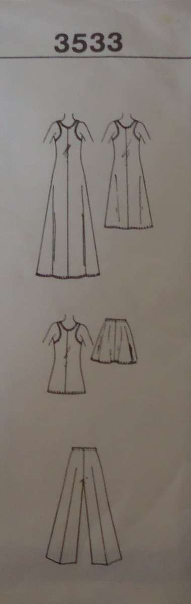 /VINTAGE McCALLS 3533 SHAPED SHOULDER DRESS-TOP-VEST-PANTS-SKIRT SIZE 14 BUST 36" COMPLETE