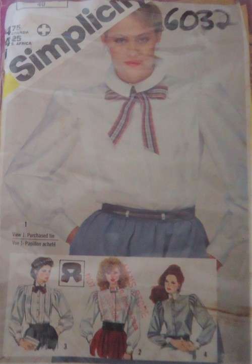 SIMPLICITY 6032 SET OF BLOUSES SIZE 12 COMPLETE-ZIPLOC BAG