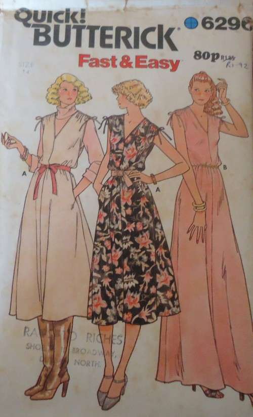 BUTTERICK 6296 DRESS OR PINAFORE SIZE 14 COMPLETE