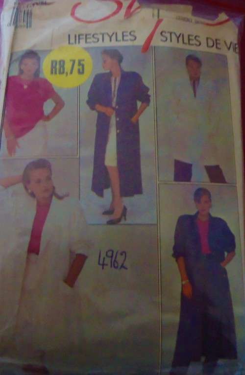 STYLE 4962 COAT OR JACKET-SKIRT-PANTS-TOP SIZE O12-14-16 COMPLETE-ZIPLOC BAG