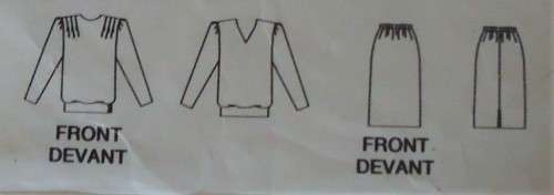 BUTTERICK `SEE & SEW` PATTERN 5977/6758 V NECK BACK TOP & SKIRT SIZES A  6+8+10+12+14-COMPLETE