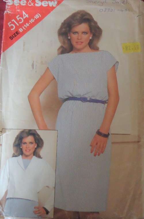 BUTTERICK PATTERN 5154 ELASTIC WAIST DRESS & SHORT JACKET  SIZE B 14 + 16 + 18 COMPLETE