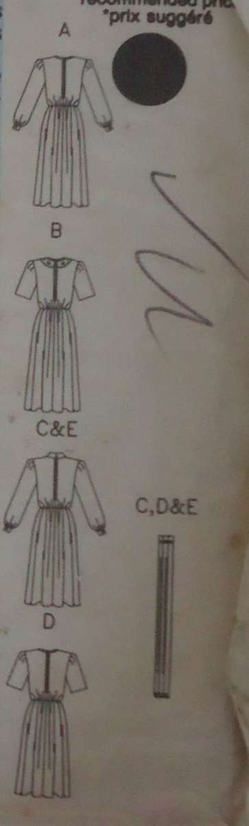 BUTTERICK  PATTERN 4368 BELTED DRESS WITH FRONT TUCKS SIZES 12-14-16 COMPLETE-UNCUT-F/FOLDED