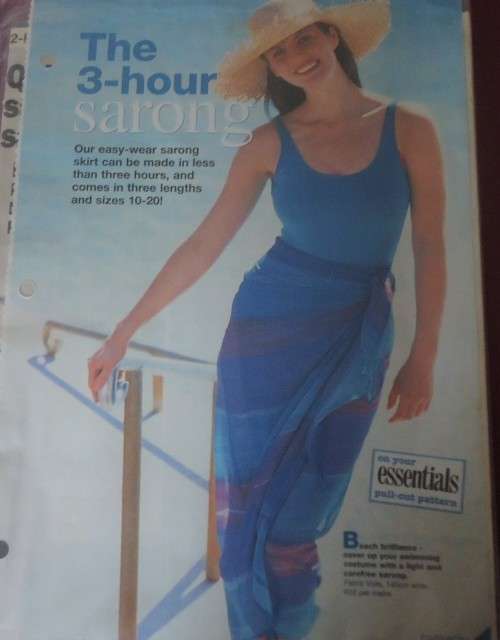 ESSENTIAL  PATTERNS E98 "QUICK SUMMER SARONG" SIZES 10 - 20