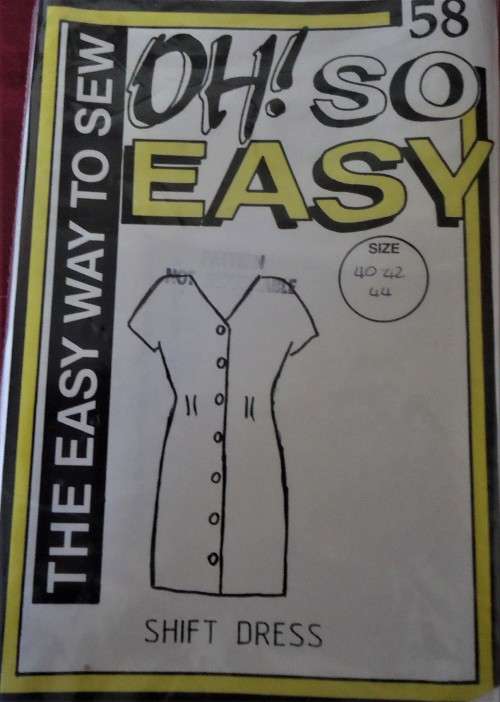 OH SO EASY  PATTERN #58 SHIFT DRESS  SIZE 40-42-44`  PATTERN COMPLETE-UNCUT-F/FOLDED